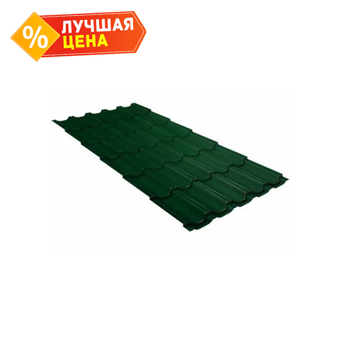 Металлочерепица Grand Line Kvinta plus (Квинта Плюс) 0,45 Drap RAL 6005 Зеленый мох
