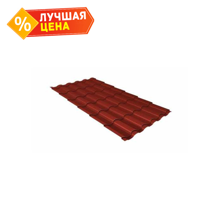 Металлочерепица Grand Line Kredo (Кредо) 0,5 GreenСoat Pural BT RR 29 Оксидно-красный
