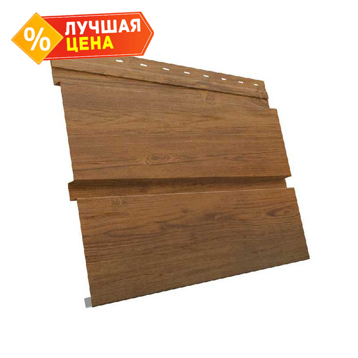 Металлический софит Квадро брус без перфорации 0,45 Print Premium Golden Wood