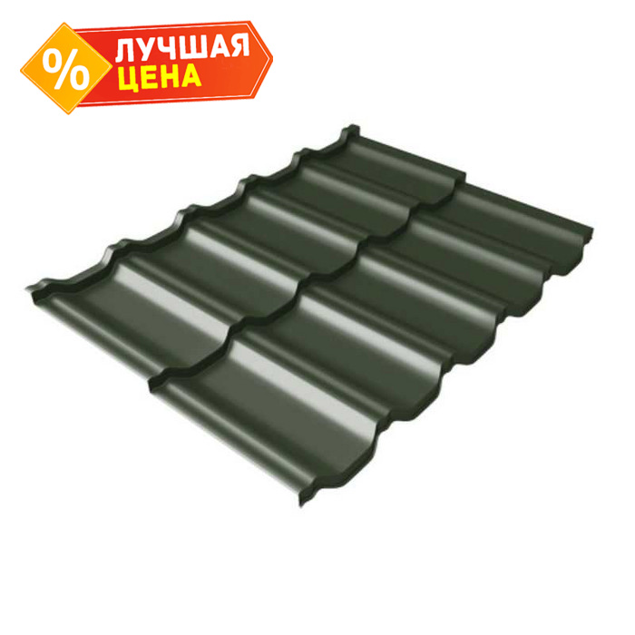Металлочерепица Grand Line Kvinta Uno (Квинта Уно) 0,5 GreenCoat Pural Matt BT RR 11 Хромовая зелень