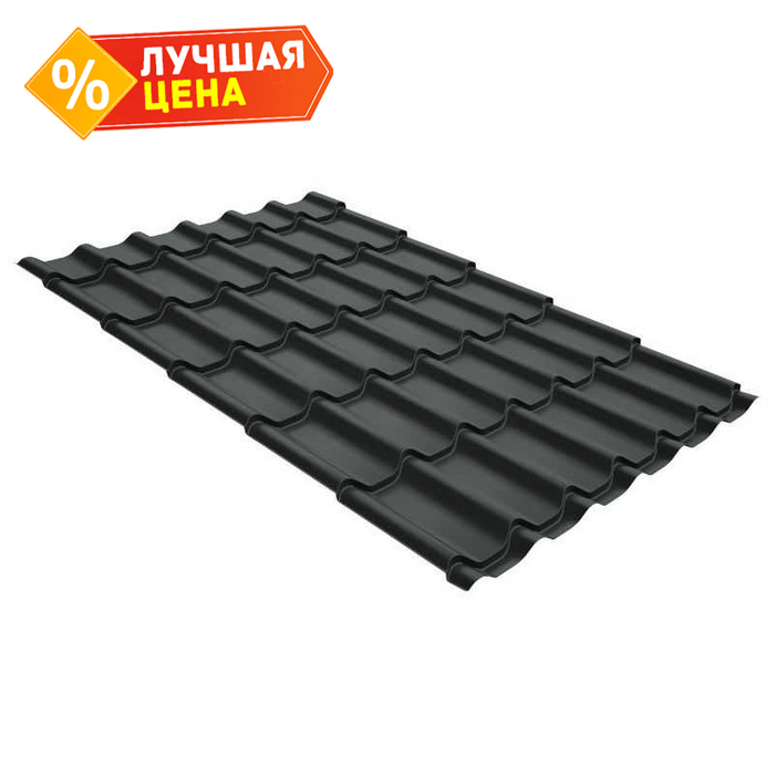 Металлочерепица Grand Line Classic (Классик) 0,5 GreenСoat Pural BT RR 23 Мокрый асфальт