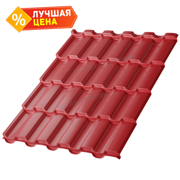 Металлочерепица Металл-Профиль Монтекристо-X 0,45 VikingMP® RAL 3011 Коричнево-красный