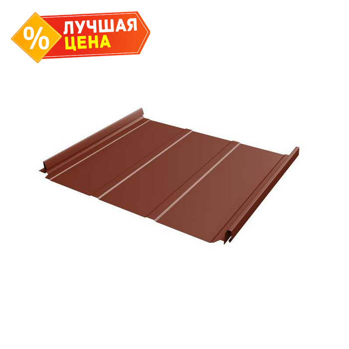 Фальцевая кровля Кликфальц Pro Grand Line 0,5 GreenCoat Pural BT, matt RR 29 Оксидно-Красный