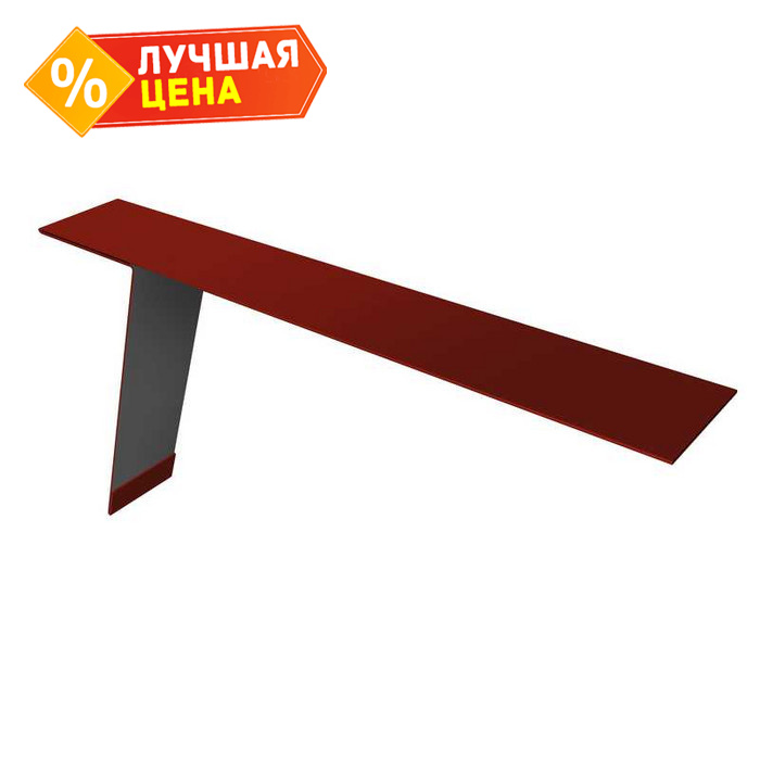 Планка карнизная фальц Grand Line 130х80 0,45 PE с пленкой RAL 3009 оксидно-красный