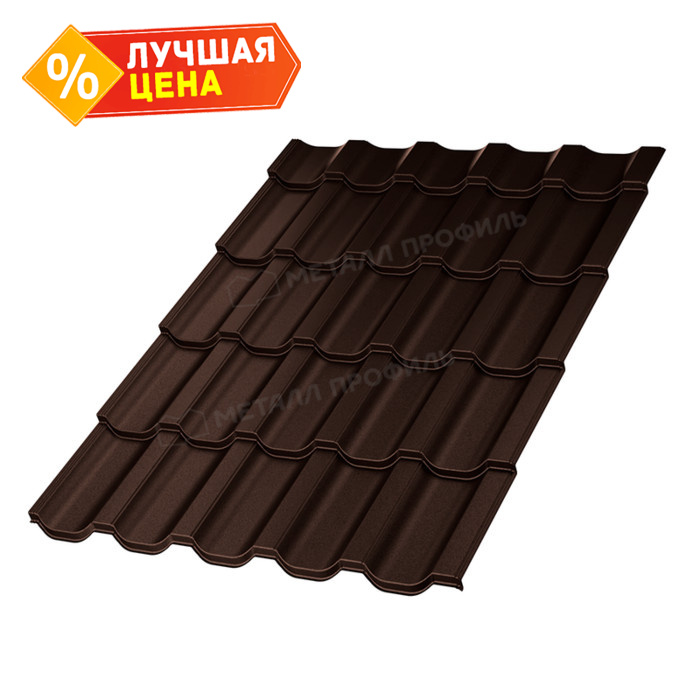 Металлочерепица Металл-Профиль Трамонтана-ML 0,5 VALORI DarkBrown/Темно-коричневый