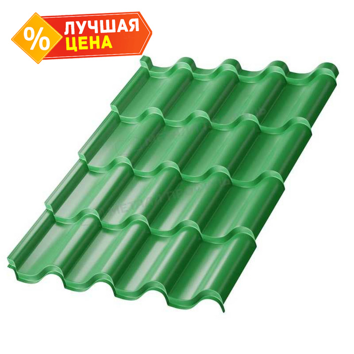Металлочерепица Металл-Профиль Монтерроса-X 0,5 NormanMP RAL 6002 Зеленый лист