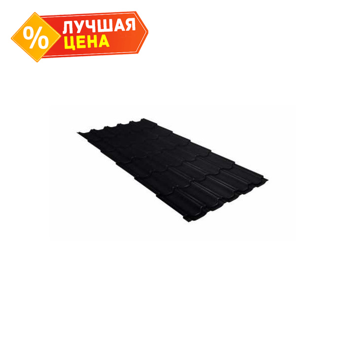 Металлочерепица Grand Line Kvinta plus (Квинта Плюс) 0,5 Satin Мatt RAL 9005 Черный