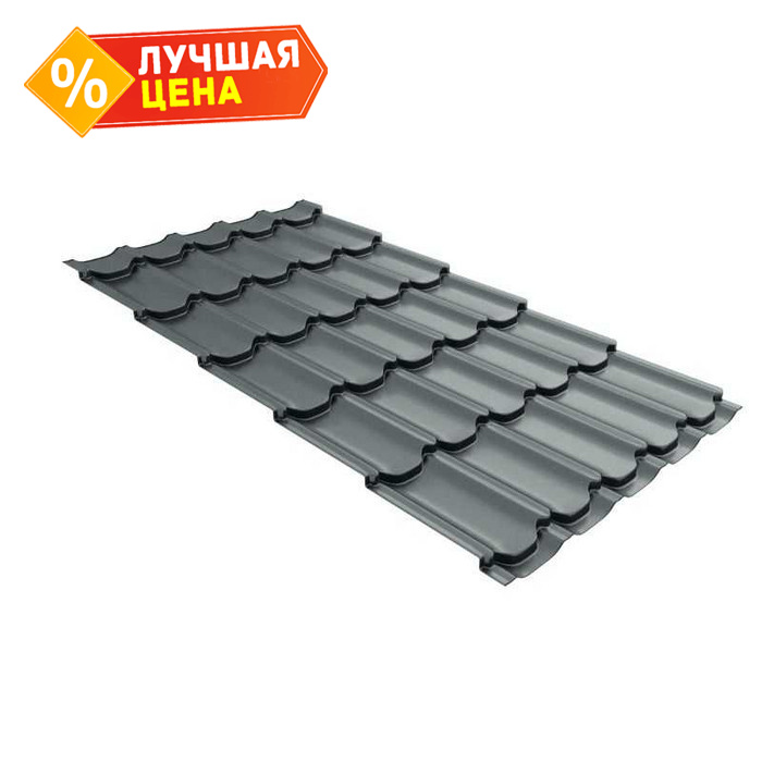 Металлочерепица Grand Line Kvinta plus (Квинта Плюс) 0,45 Полиэстер RAL 7005 Мышино-серый | c 3D резом