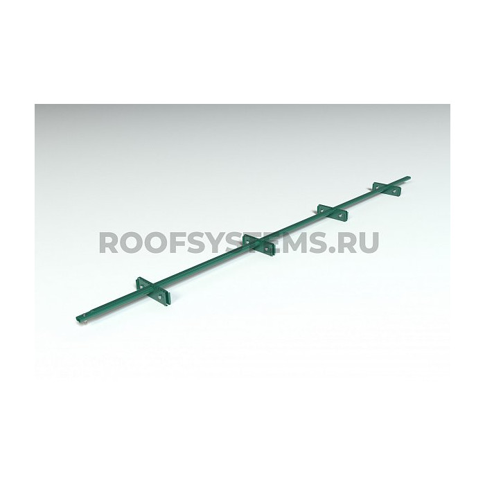 Комплект снегозадержания Prestige ZN , 3м., Single для фальцевой кровли, (состав:4 опоры, труба, комплект крепления), зелёный мох, Roofsystems