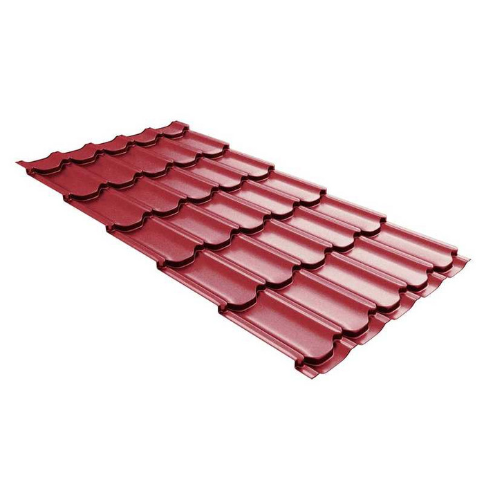 Металлочерепица Grand Line Kvinta plus (Квинта Плюс) 0,45 Полиэстер RAL 3005 Красное вино