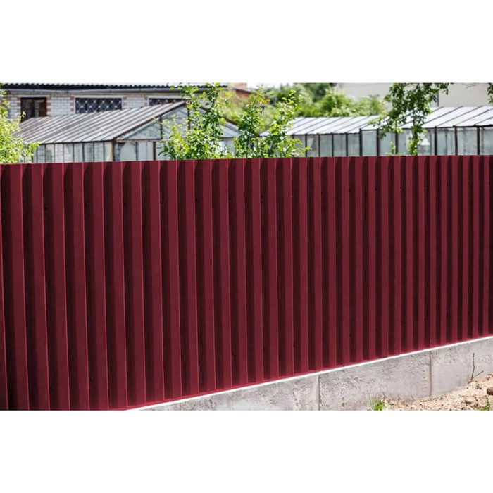 Профлист Grand Line С20R GreenCoat Pural BT 0.5 мм RR 29 Красный - фото №4