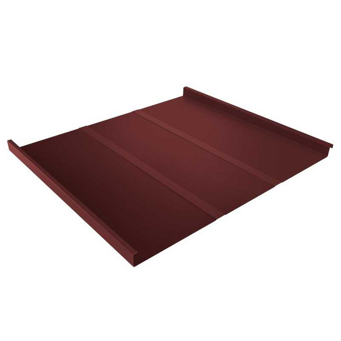 Фальцевая кровля Фальц двойной стоячий Line Grand Line 0,5 Satin RAL 3009 Оксидно-Красный - фото №1