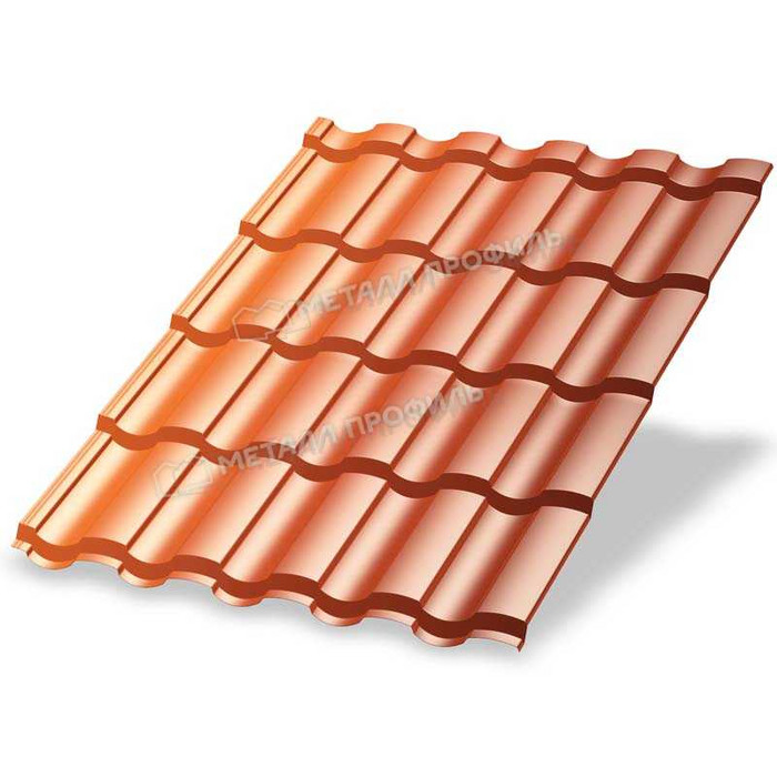 Металлочерепица Металл-Профиль Монтекристо-X 0,5 AGNETA® Copper/Copper/Медный/Медный - фото №1