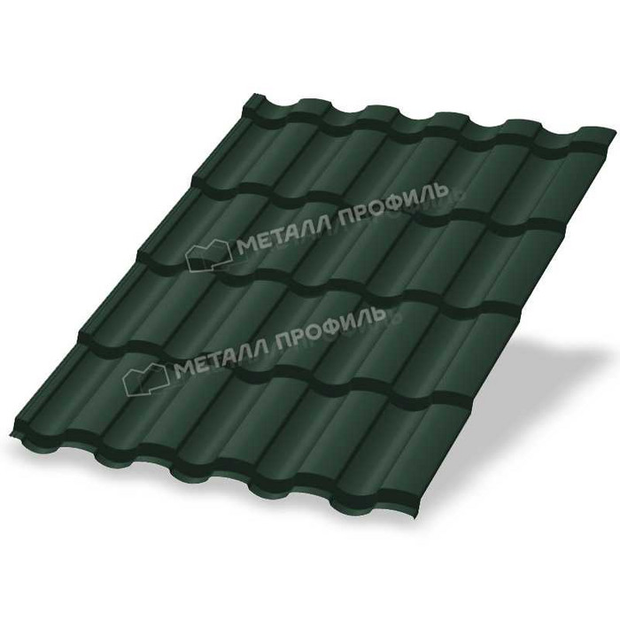 Металлочерепица Металл-Профиль Монтекристо-SL 0,5 PURMAN® RAL 6005 Зеленый мох - фото №1
