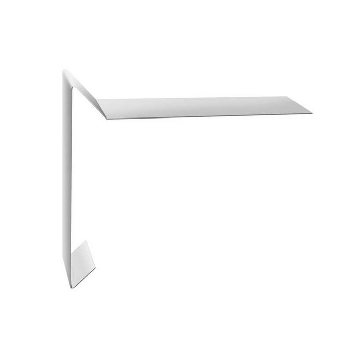 Планка ветровая для мягкой кровли 100х20х100 0,5 Satin с пленкой RAL 9003 сигнальный белый - фото №1