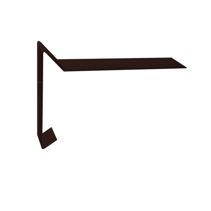 Планка ветровая для мягкой кровли 100х20х70 0,5 Quarzit с пленкой RAL 8017 шоколад