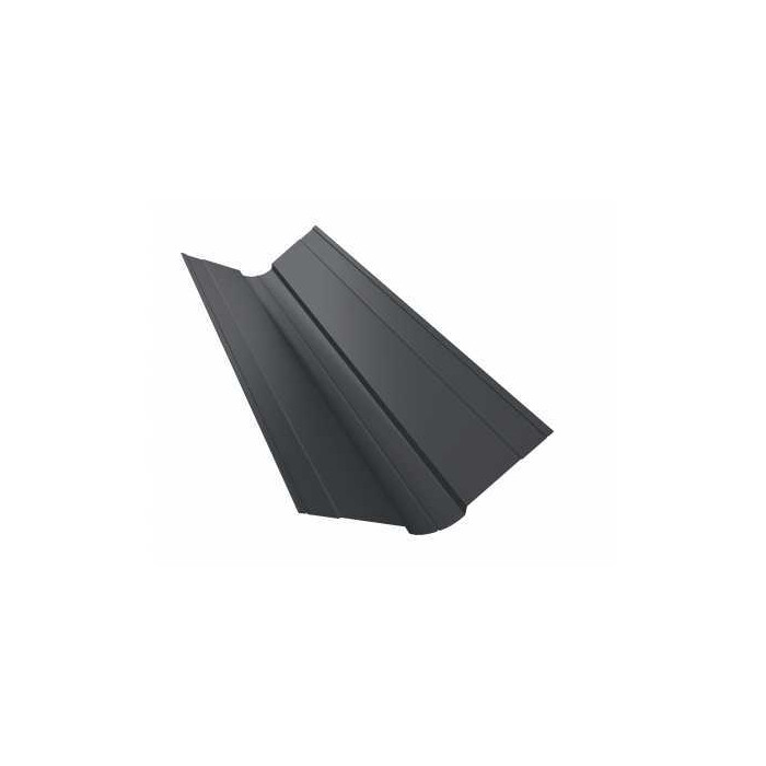 Планка ендовы верхней фигурной 150x150 0,5 Quarzit lite RAL 7024 мокрый асфальт - фото №1