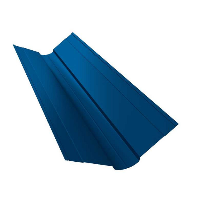 Планка ендовы верхней фигурной 100x100 0,4 PE RAL 5005 сигнальный синий - фото №1