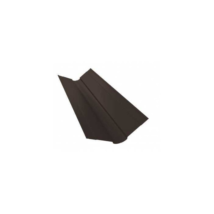 Планка ендовы верхней фигурной 100x100 0,5 Quarzit PRO Matt RR 32 темно-коричневый - фото №1