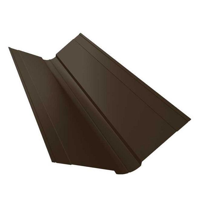 Планка ендовы верхней фигурной 150x150 0,5 Quarzit lite RR 32 темно-коричневый - фото №1