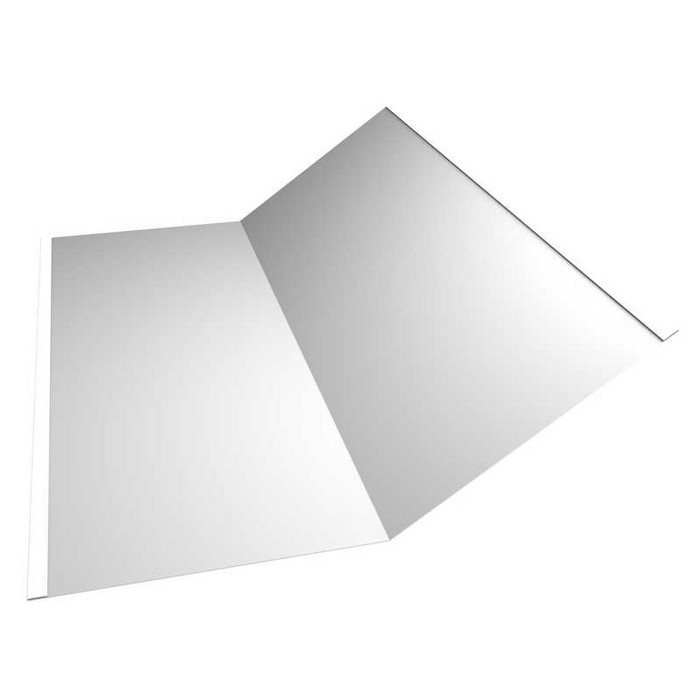 Планка ендовы нижней 300х300 0,5 Satin с пленкой RAL 9003 сигнальный белый - фото №1