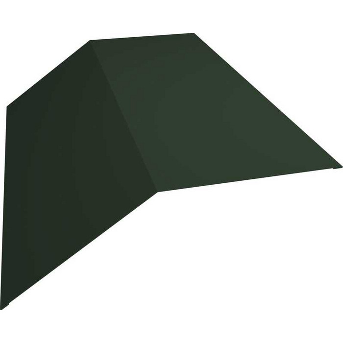 Планка конька плоского 190х190 0,5 GreenCoat Pural BT, matt RR 11 темно-зеленый (RAL 6020 хромовая зелень) - фото №1