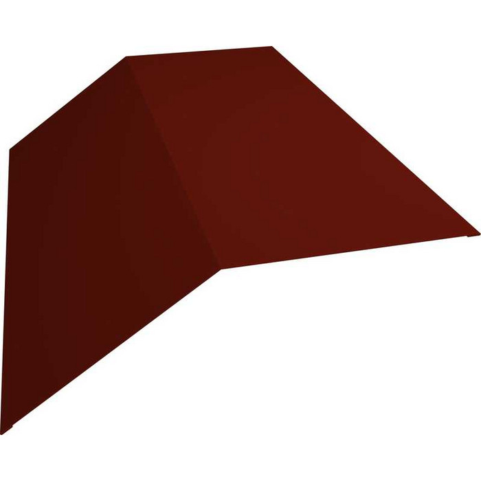 Планка конька плоского 145х145 0,5 Velur RAL 3009 оксидно-красный - фото №1
