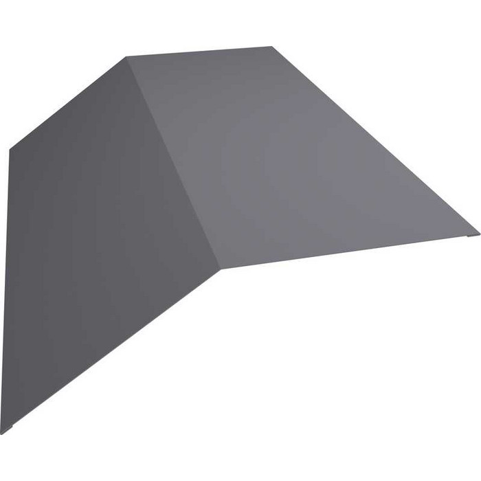 Планка конька плоского 145х145 0,5 Satin с пленкой RAL 7004 сигнальный серый - фото №1