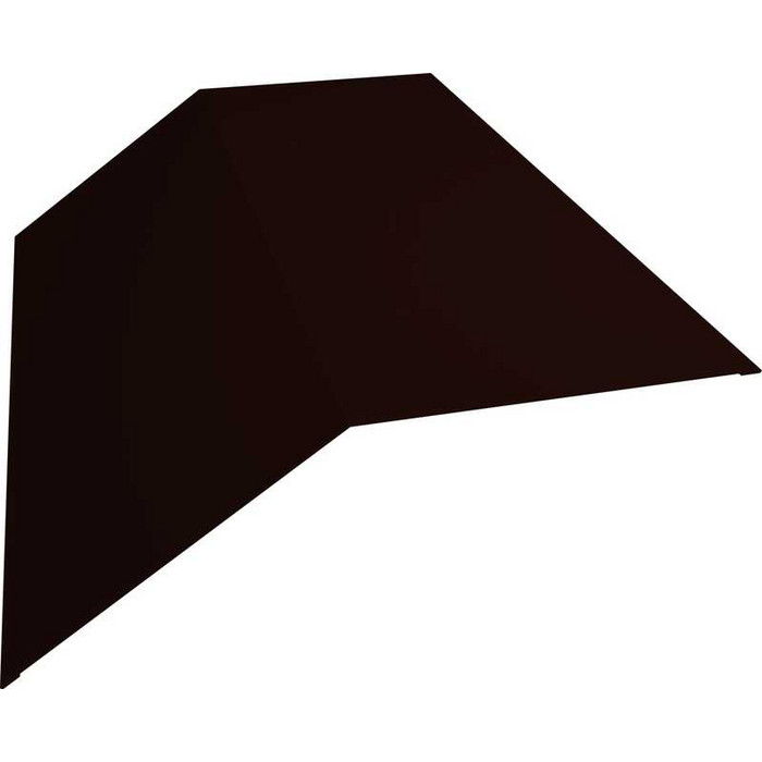 Планка конька плоского 145х145 0,5 GreenCoat Pural BT, matt RR 32 темно-коричневый (RAL 8019 серо-коричневый) - фото №1