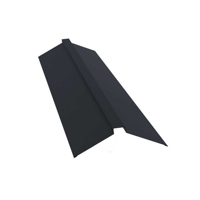 Планка конька плоского 150х40х150 0,5 Quarzit Pro Matt RAL 7024 мокрый асфальт - фото №1