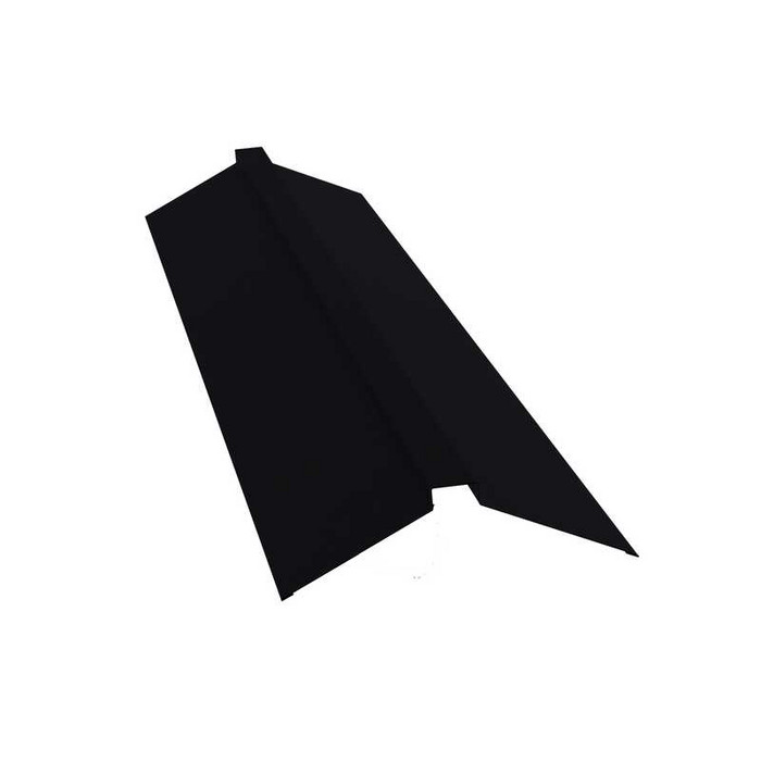 Планка конька плоского 150х40х150 0,5 Satin Мatt RAL 9005 черный - фото №1