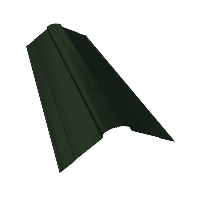Планка конька фигурного 100x100 0,5 GreenСoat Pural RR 11 темно-зеленый (RAL 6020 хромовая зелень) - фото №1