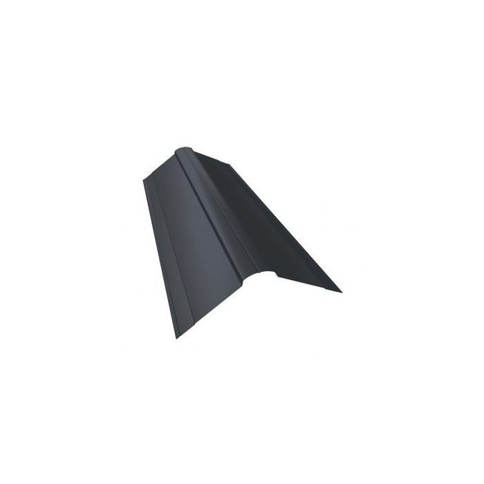 Планка конька фигурного 150x150 0,45 Drap RAL 7004 сигнальный серый - фото №1