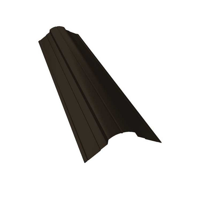 Планка конька фигурного 70x70 0,5 GreenCoat Pural BT RR 32 темно-коричневый (RAL 8019 серо-коричневый) - фото №1