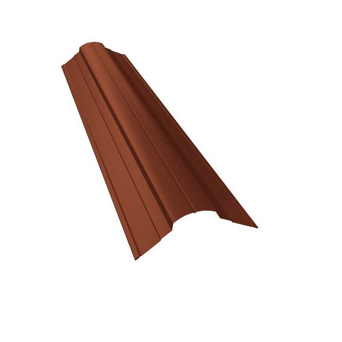 Планка конька фигурного 70x70 0,5 Velur RAL 8004 терракота - фото №1