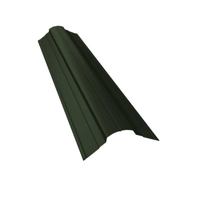 Планка конька фигурного 70x70 0,5 Velur RAL 6020 хромовая зелень - фото №1