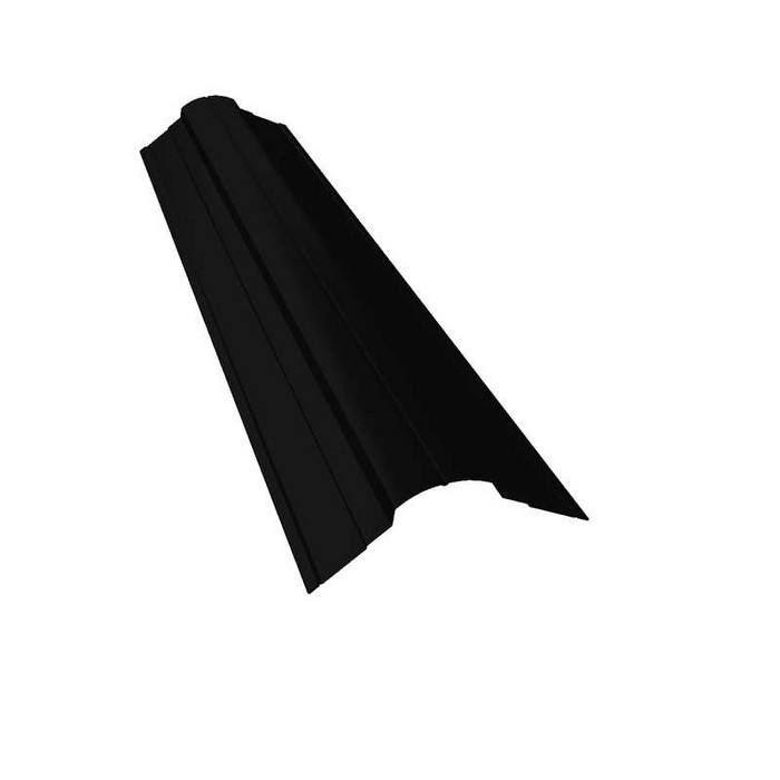 Планка конька фигурного 70x70 0,5 GreenCoat Pural BT, matt RR 33 черный (RAL 9005 черный) - фото №1