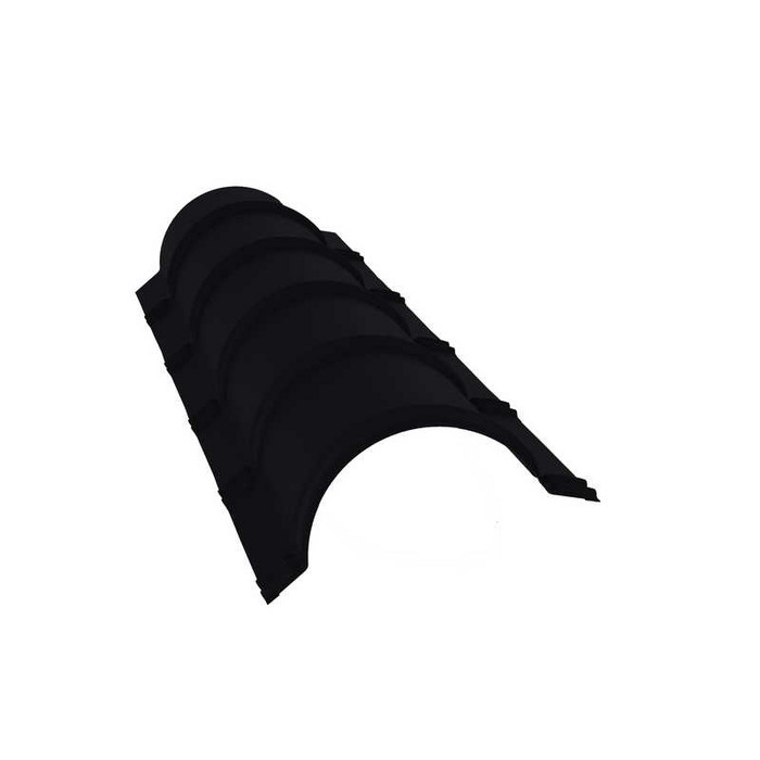 Планка малого конька полукруглого 0,45 Drap RAL 9005 черный - фото №1