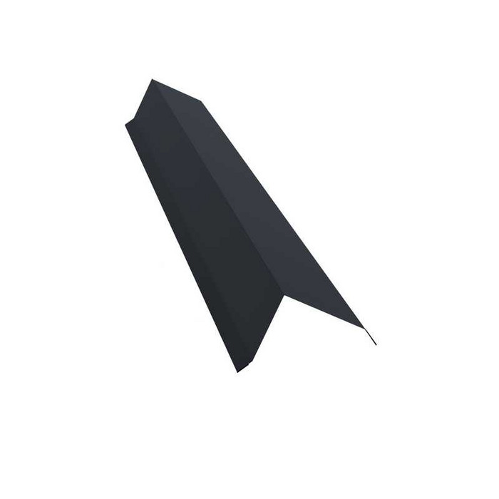 Планка торцевая 142х100 0,5 Satin с пленкой RAL 7024 мокрый асфальт - фото №1