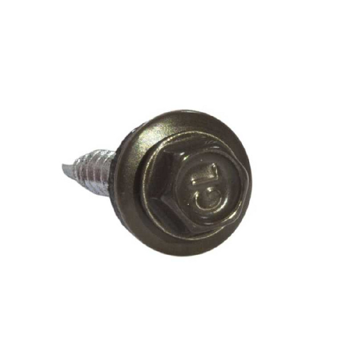 Саморез кровельный Daxmer 4,8х29 RAL 8014 (250) сверло №1 - фото №1