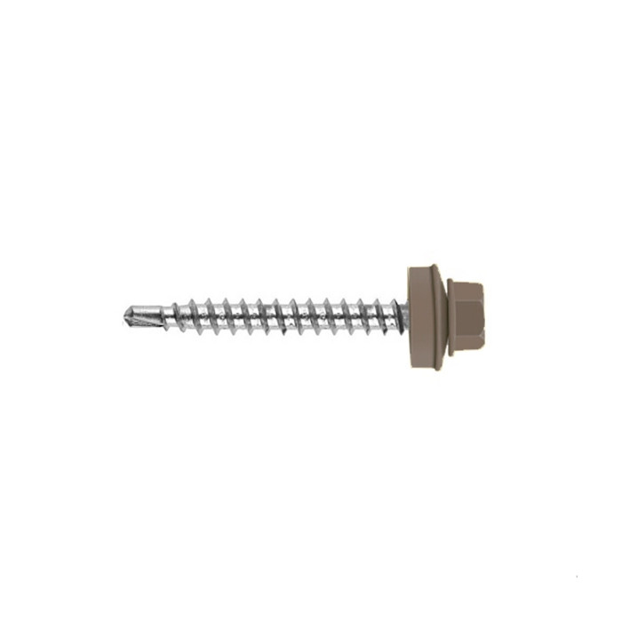 Саморез кровельный Daxmer 4,8х35 RAL 8024 (250) сверло №1 - фото №1