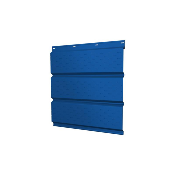 Софит металлический полная перфорация 0,4 PE с пленкой RAL5005 сигнальный синий