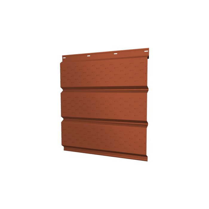 Софит металлический полная перфорация 0,45 Drap с пленкой RAL8004 терракота