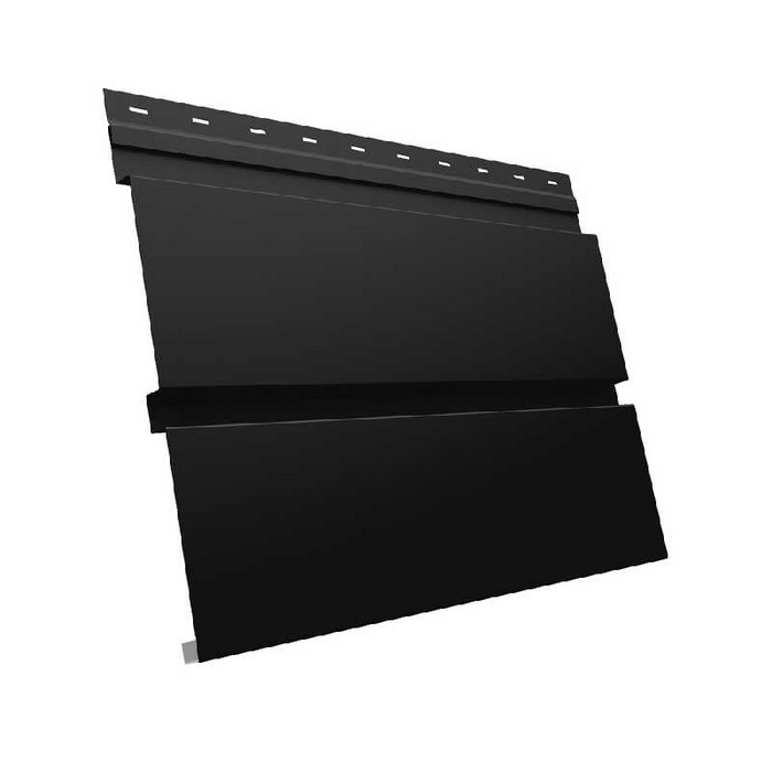 Металлический софит Квадро брус без перфорации 0,5 Quarzit lite RAL9005 черный - фото №1