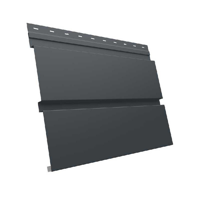 Металлический софит Квадро брус без перфорации 0,5 Quarzit Pro Matt RAL7016 антрацитово-серый - фото №1