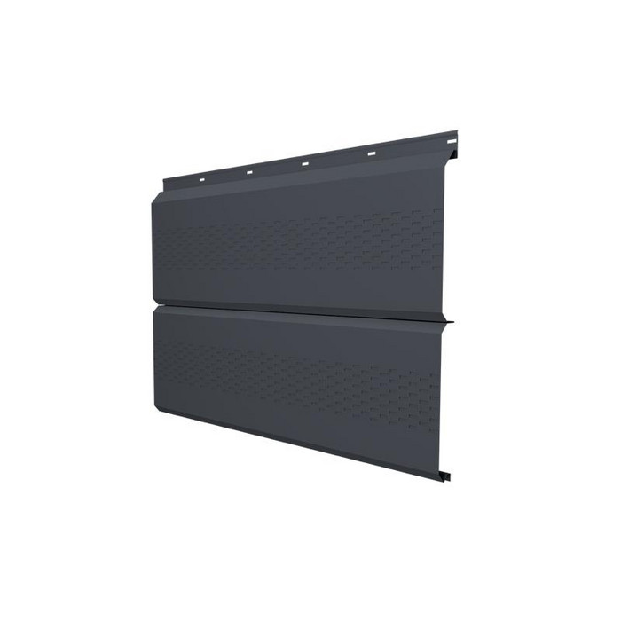 Софит ЭкоБрус с перфорацией 0,345 Grand Line 0,5 Quarzit lite RAL7024 мокрый асфальт