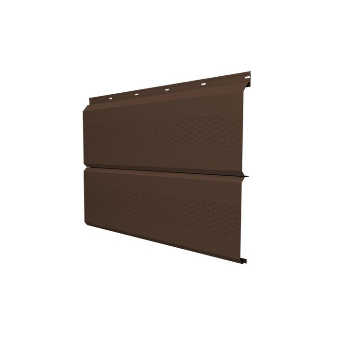 Софит ЭкоБрус с перфорацией 0,345 Grand Line 0,5 Satin с пленкой RAL8017 шоколад
