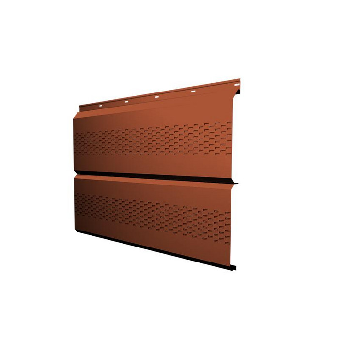 Софит ЭкоБрус с перфорацией 0,345 Grand Line 0,5 Velur RAL8004 терракота