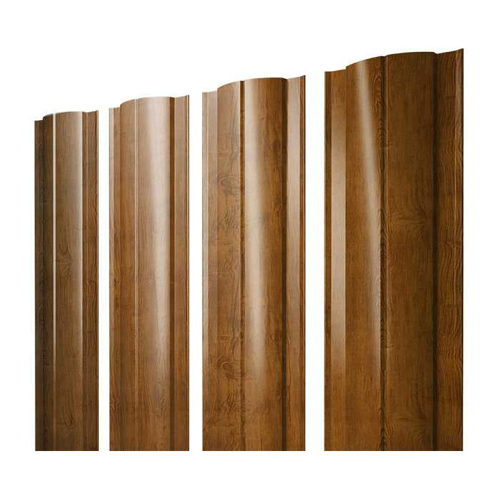 Штакетник Круглый Grand Line 0,45 Print-double Elite Golden Wood Golden Wood - фото №1