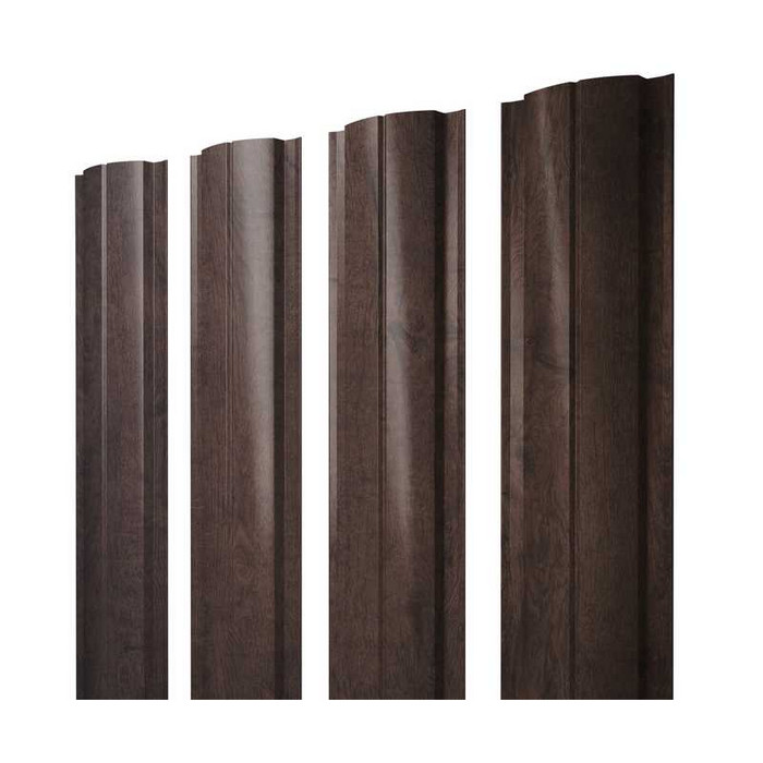 Штакетник Полукруглый Slim Grand Line 0,45 Print Elite Antique Wood Antique Wood - фото №1